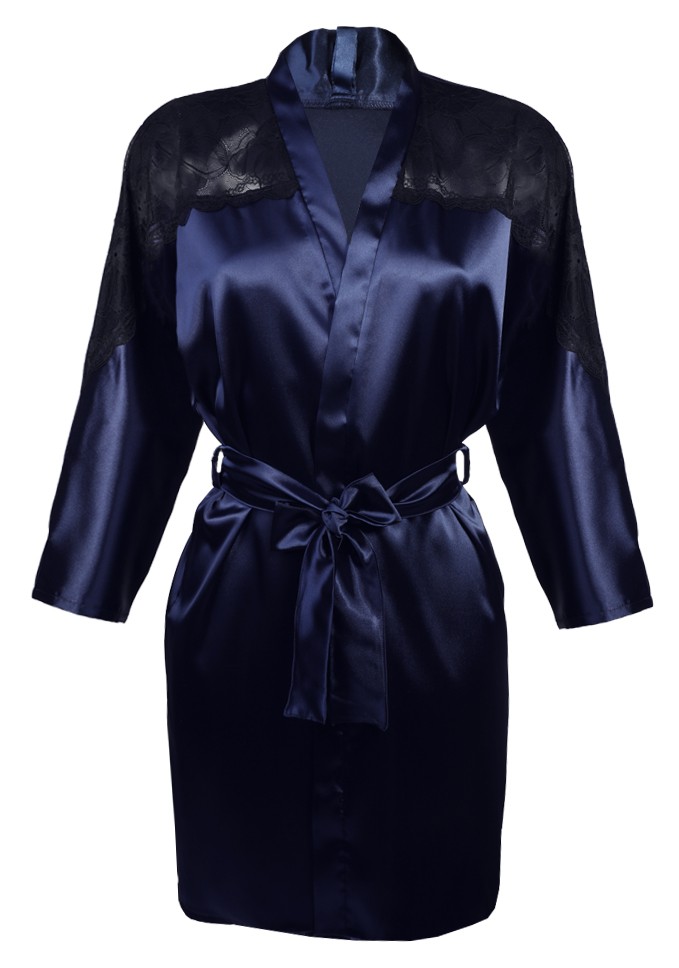 Levně DKaren Woman's Housecoat Marion Navy Blue