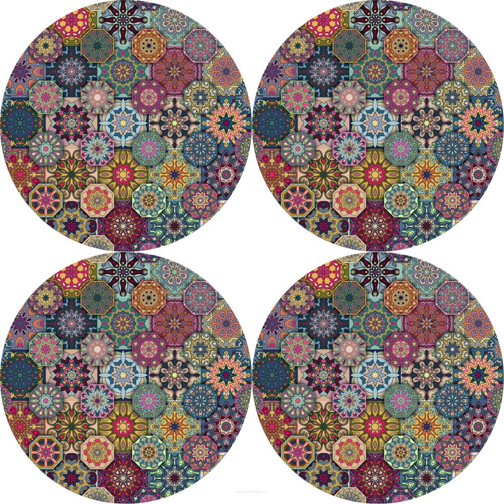 Bertoni Home Unisex's 4 Thick Round Table Pads Set Valencia