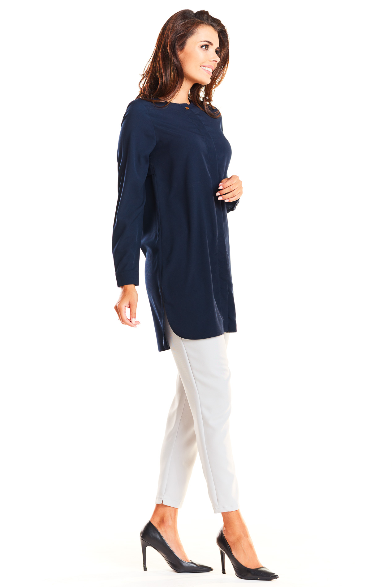 Awama Woman's Shirt A236 Navy Blue