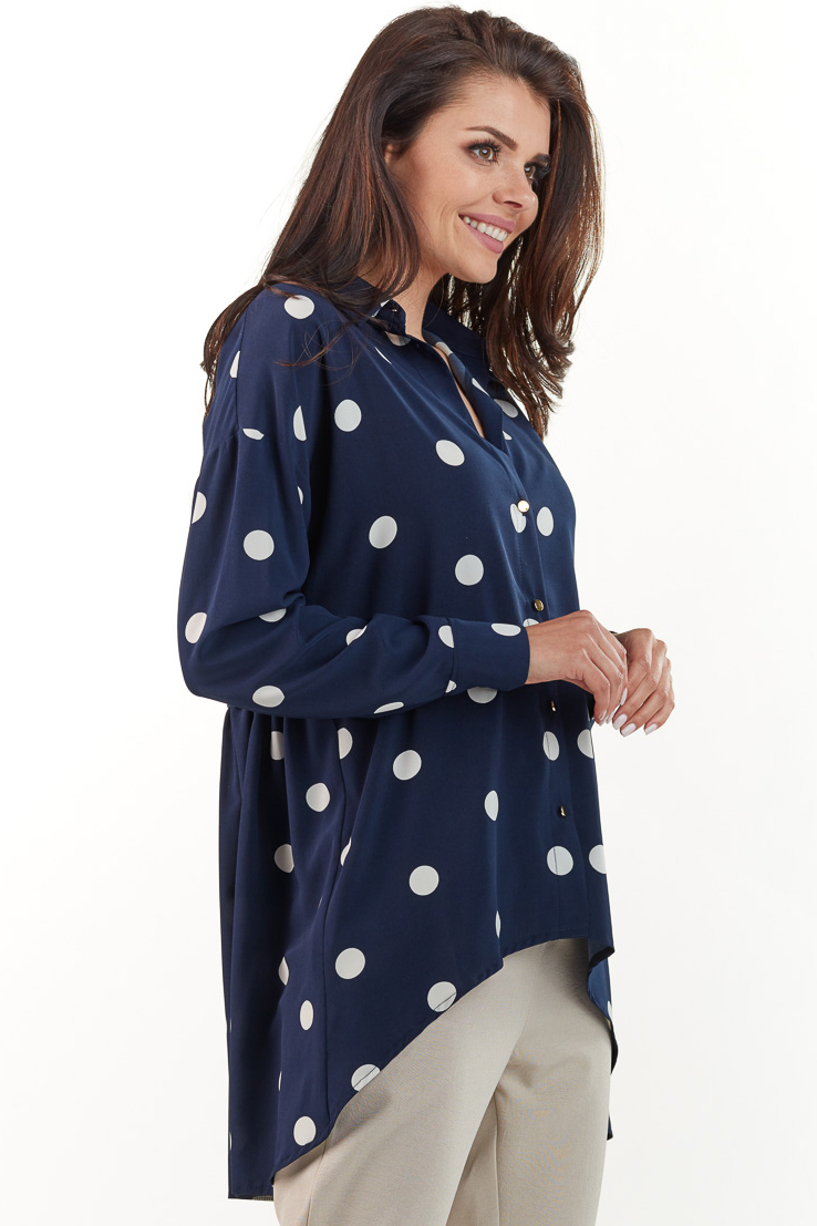 Awama Woman's Shirt A217 Navy Blue