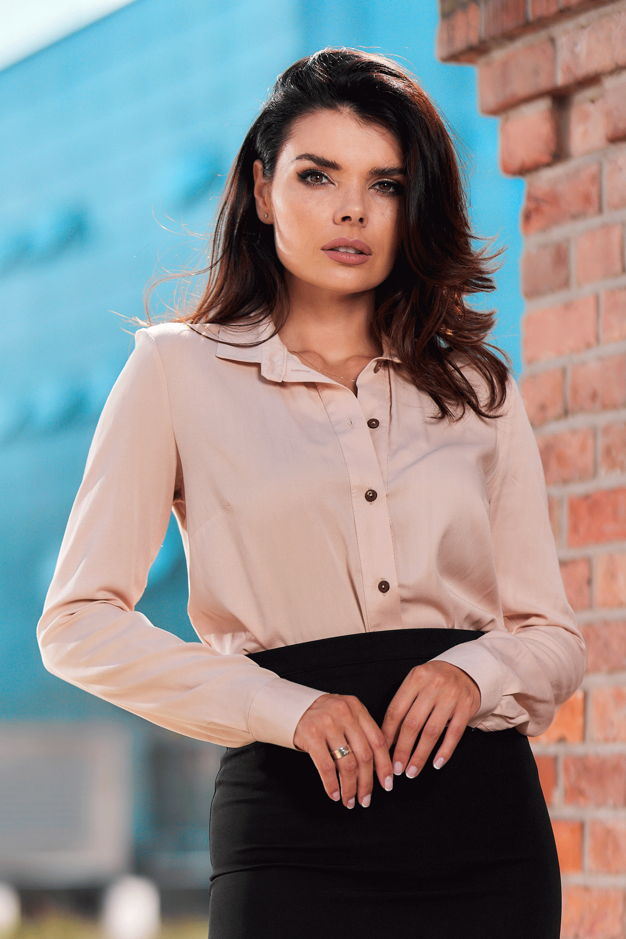 Awama Woman's Shirt A526 Beige