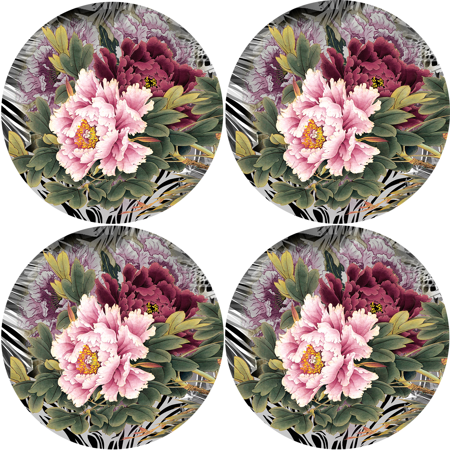 Bertoni Home Unisex's 4 Round Table Pads Set Ikebana