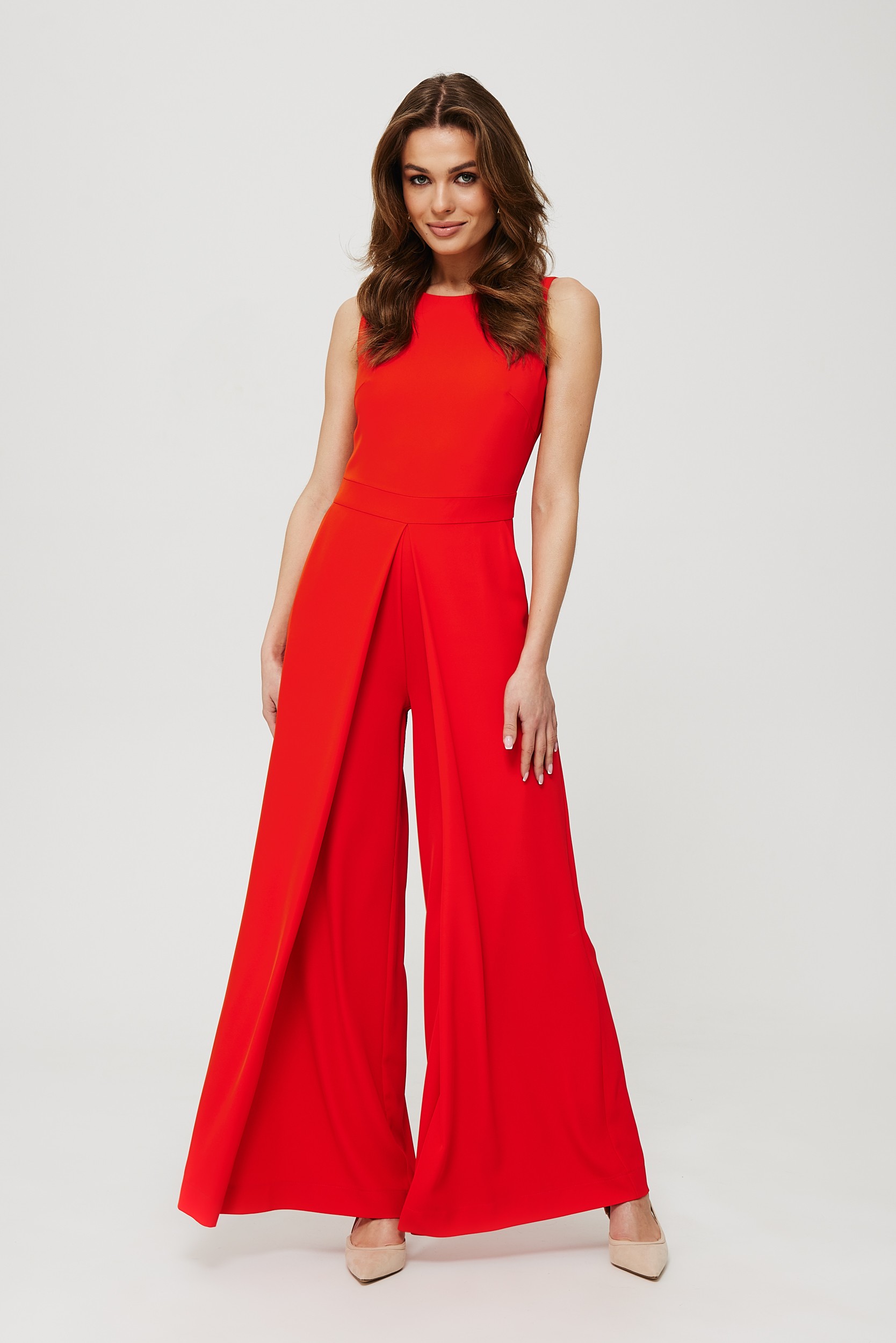 Makover Woman's Wide leg jumpsuit - coral