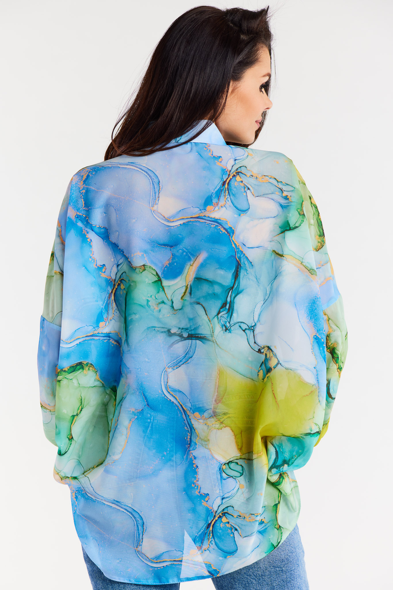 Awama Woman's Shirt A513 Blue/Pattern