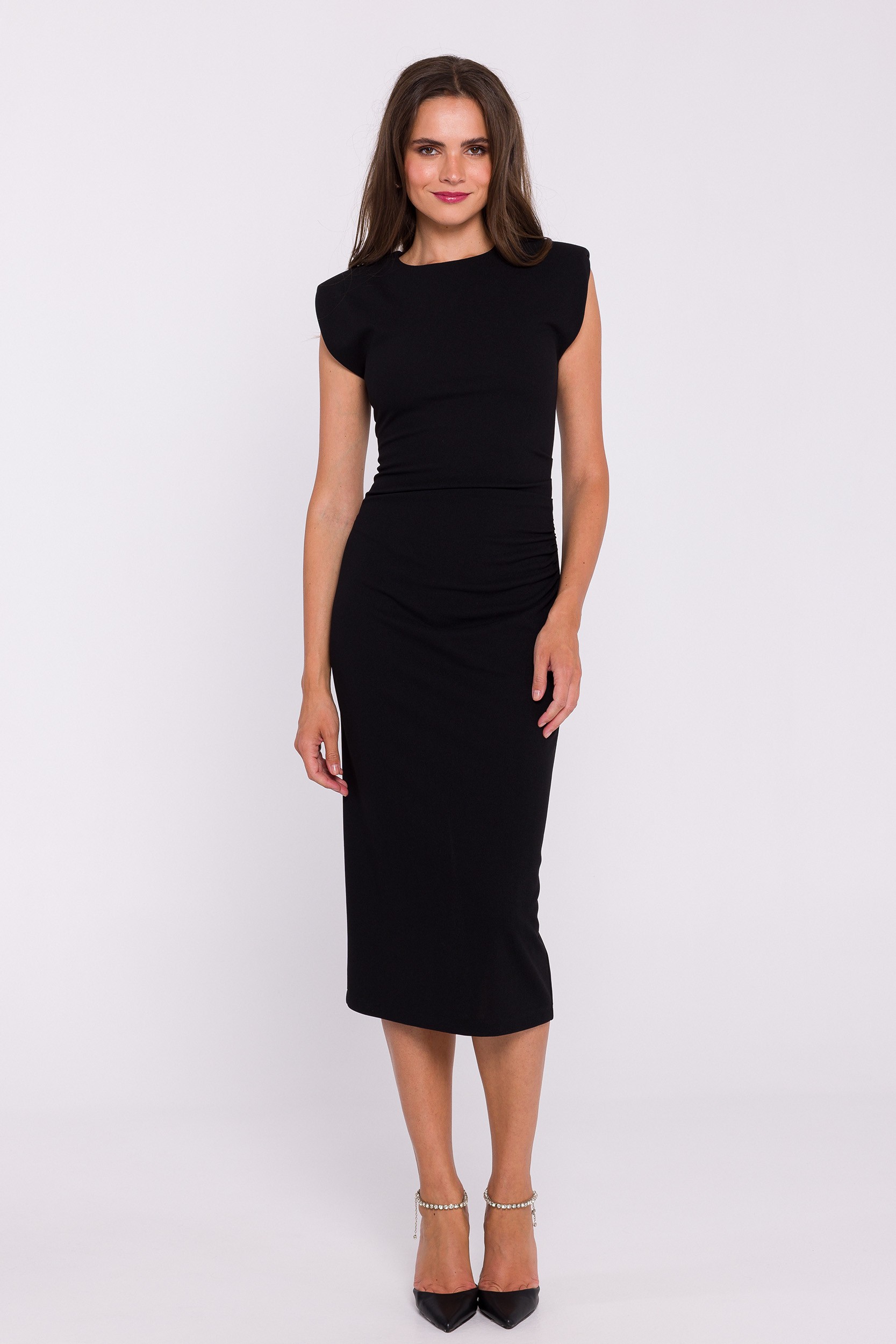 Stylove Woman's Sleeveless midi dress - black