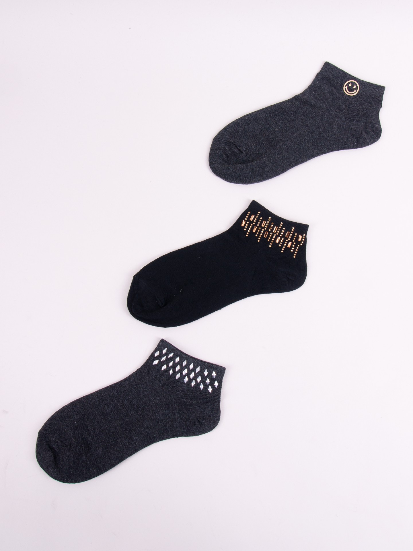 Levně Yoclub Woman's Women'S Socks With Crystals 3-Pack SKS-0001K-000B