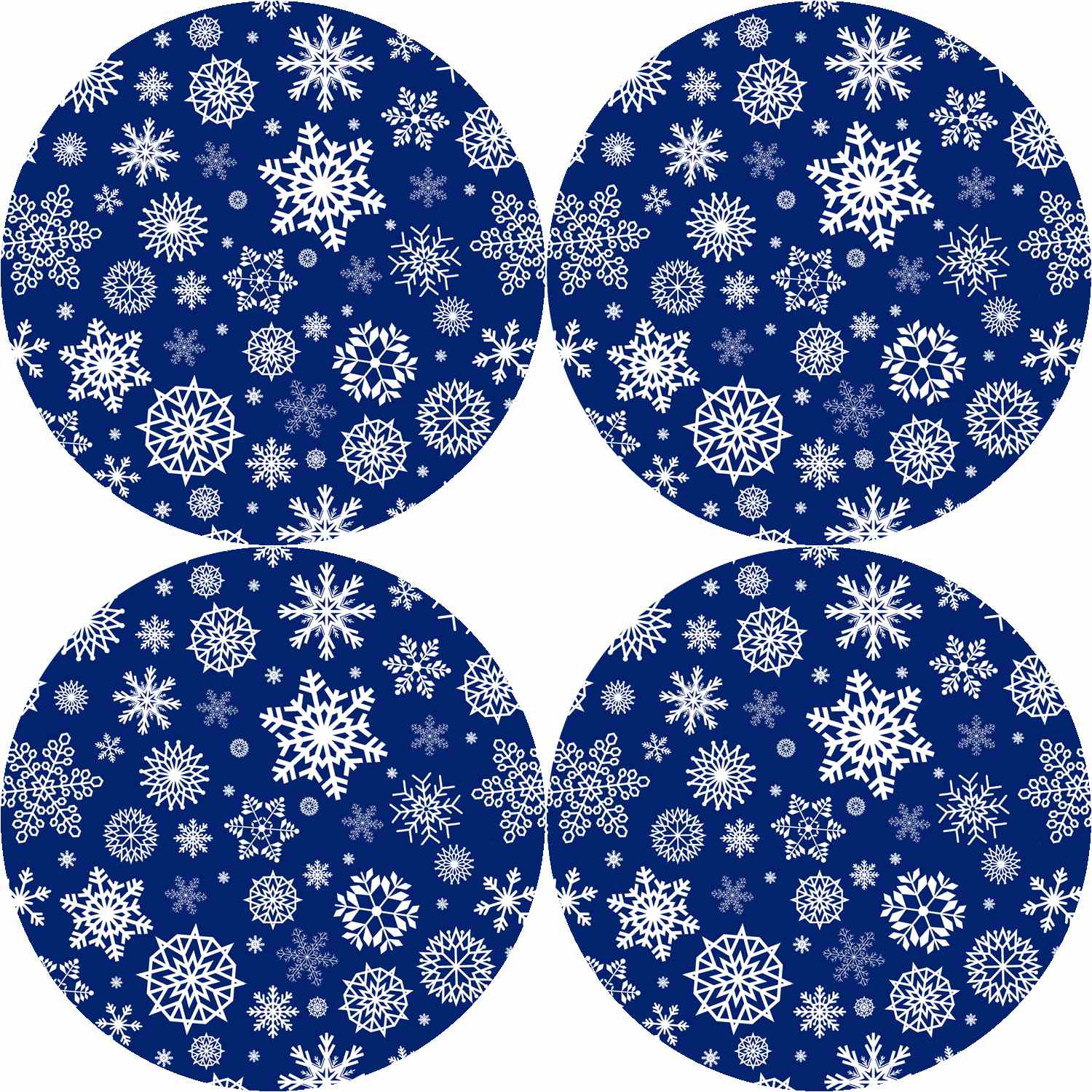 Bertoni Home Unisex's 4 Round Table Pads Set Snow Navy Blue