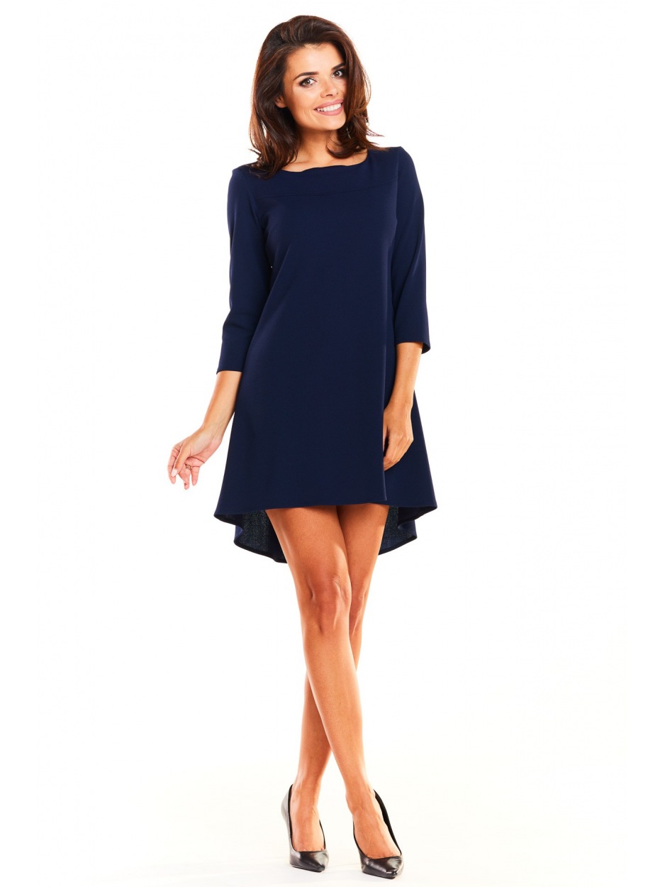 Awama Woman's Dress A663 Navy Blue