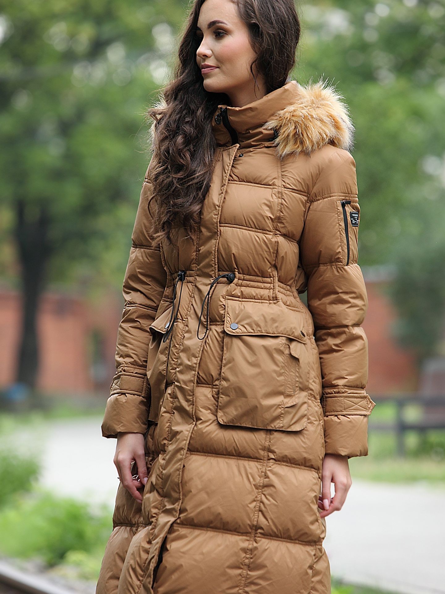 PERSO Woman's Women's winter down coat with ecological fur