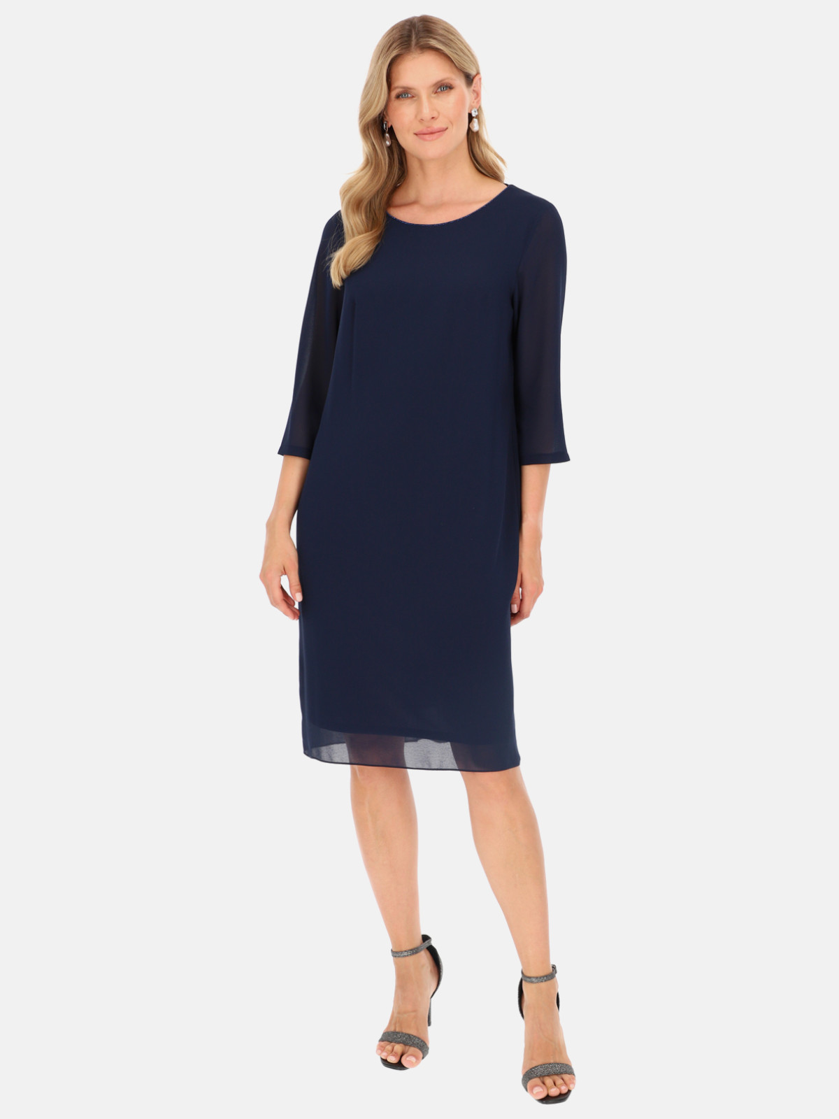 Potis & Verso Woman's Dress Dalia Navy Blue