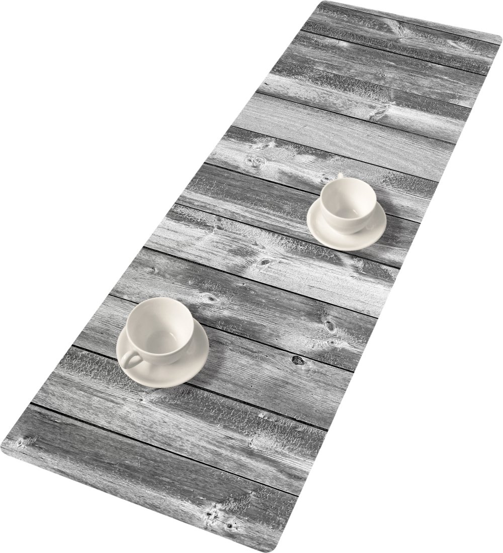 Bertoni Home Unisex's Table Runner Silver Wood