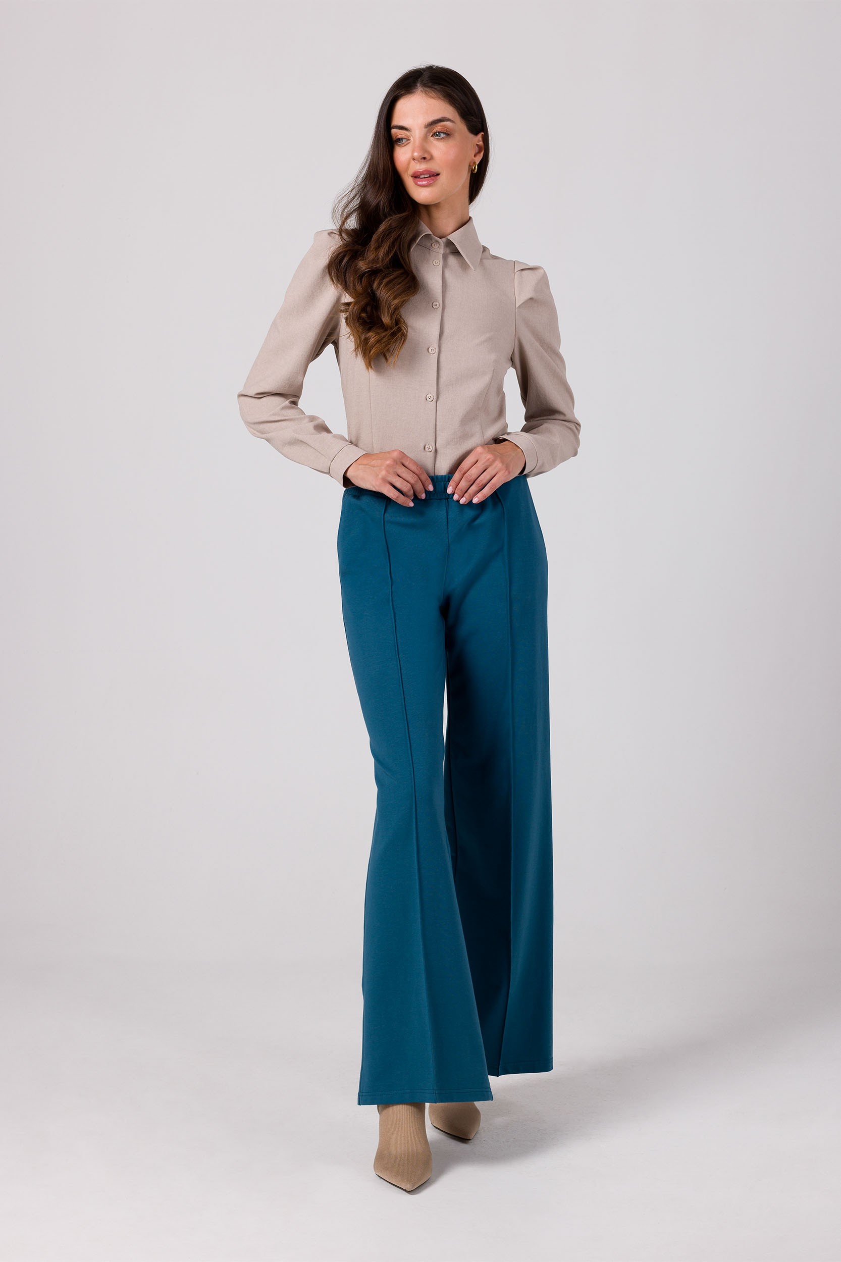 BeWear Woman's Trousers with front stitching - ocean blue