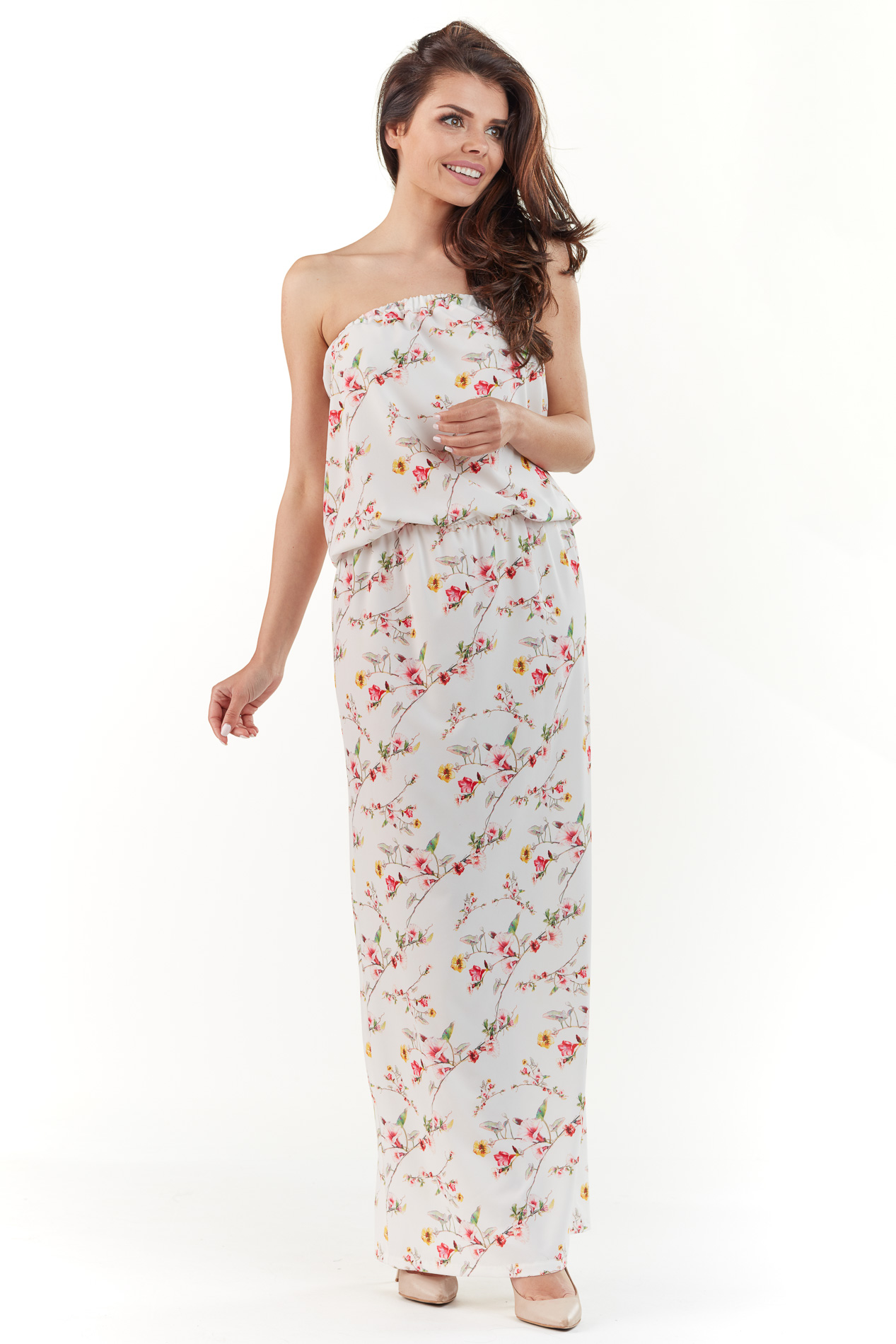 Awama Woman's Dress A219 Ecru