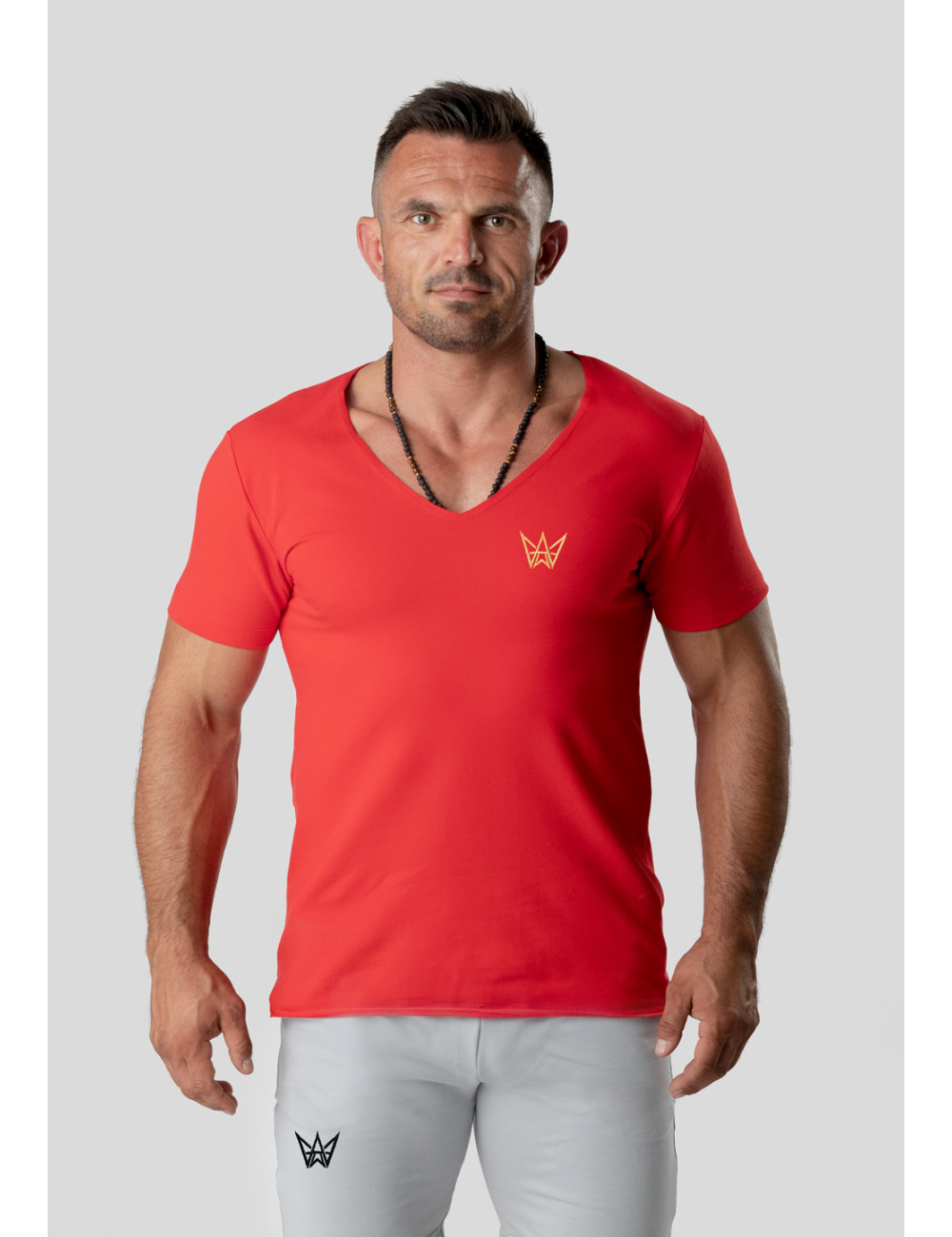 TRES AMIGOS WEAR Man's T-shirt Official Crimson Neckline