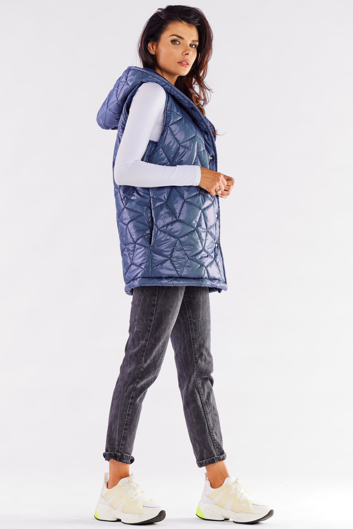 Awama Woman's Vest A539 Navy Blue