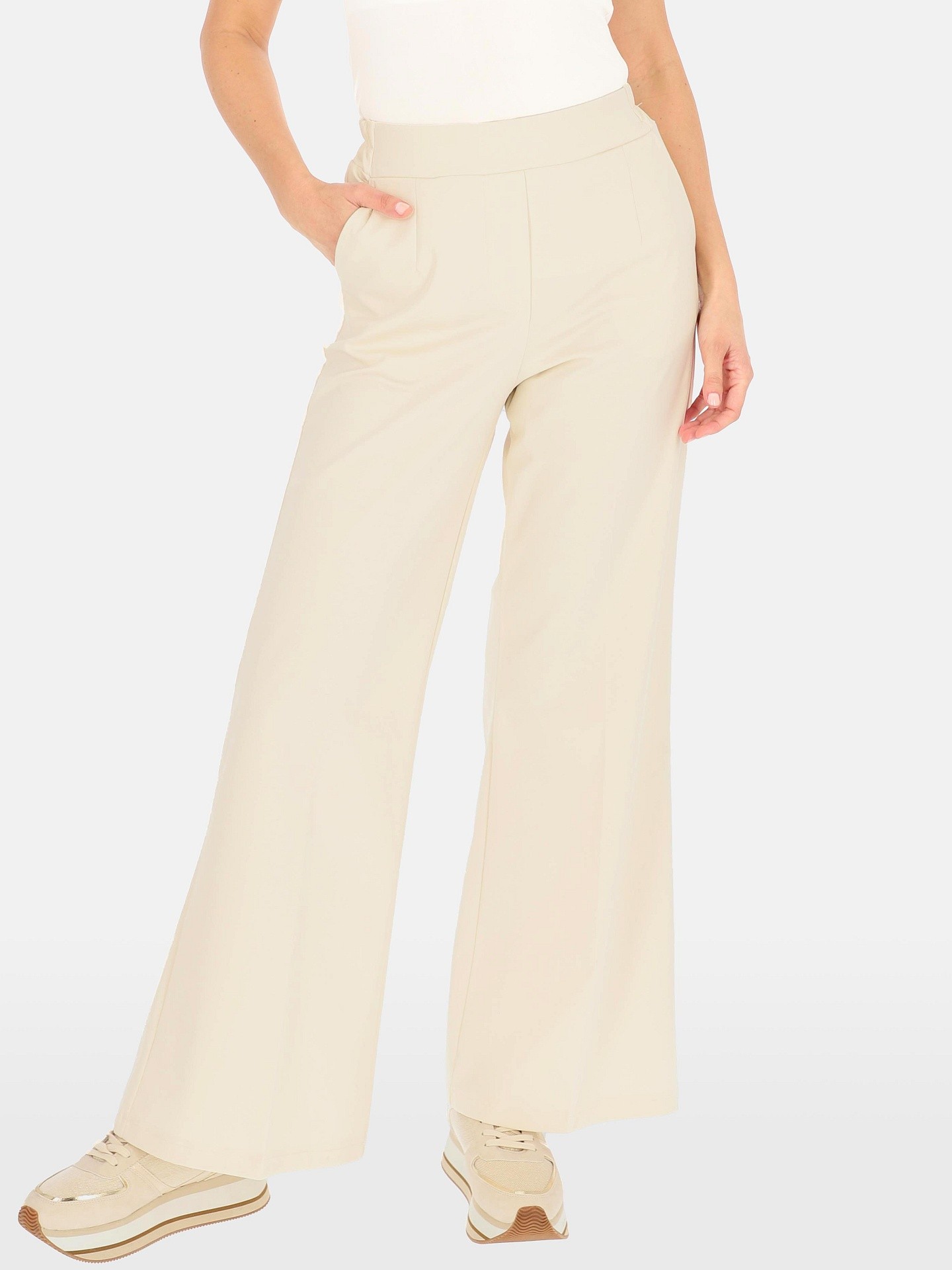 PERSO Woman's Wide women's trousers made of viscose fabric