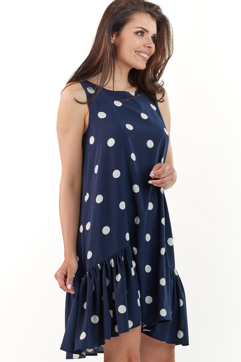 Awama Woman's Dress A229 Navy Blue