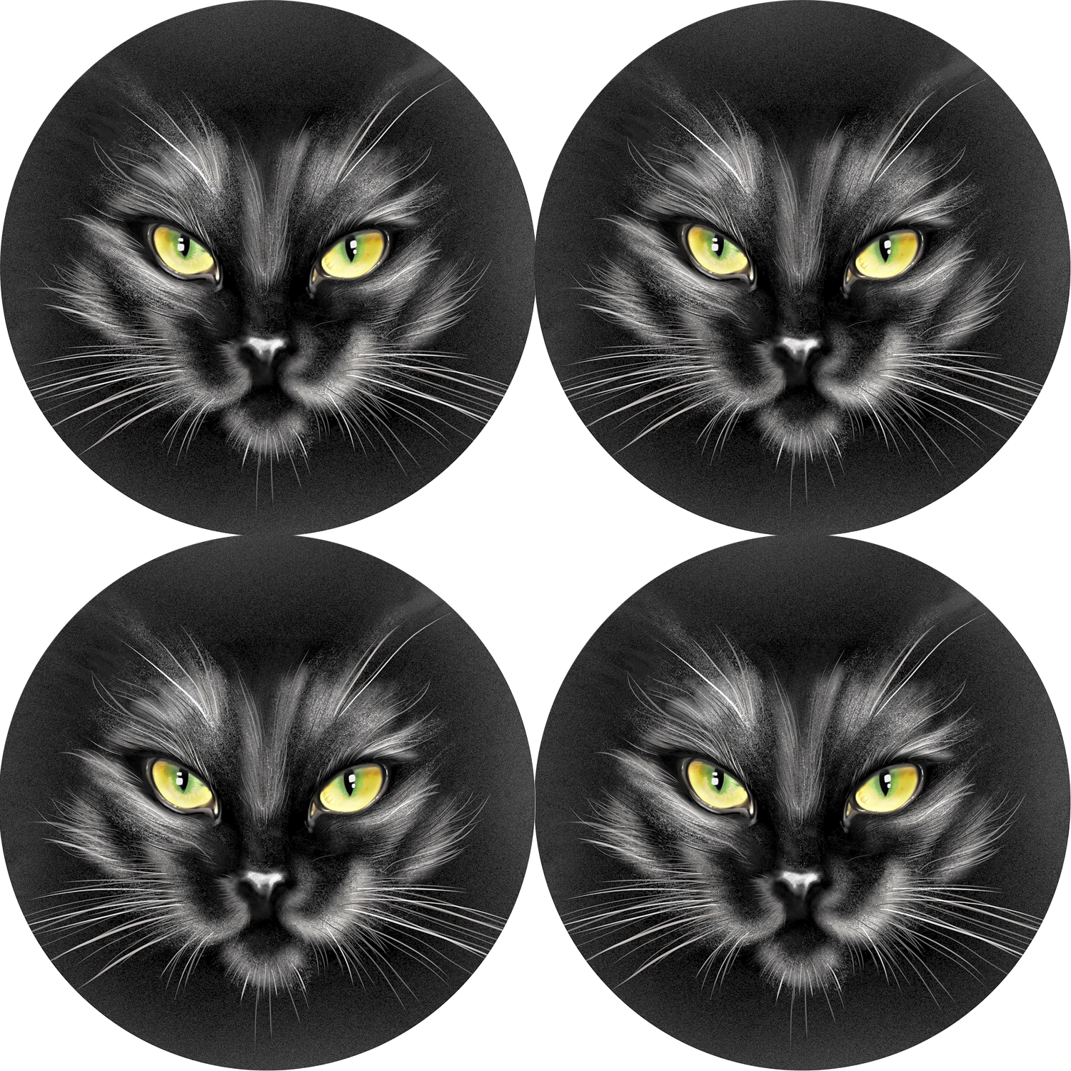 Bertoni Home Unisex's 4 Round Table Pads Set Nero