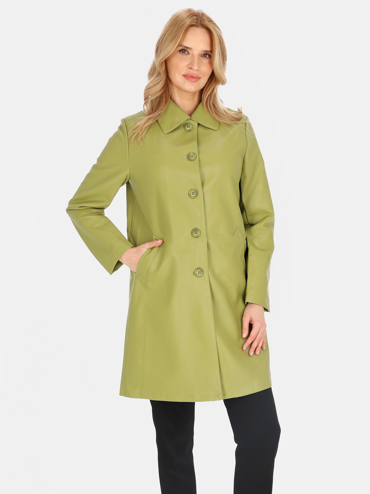 Дамско палто от еко кожа