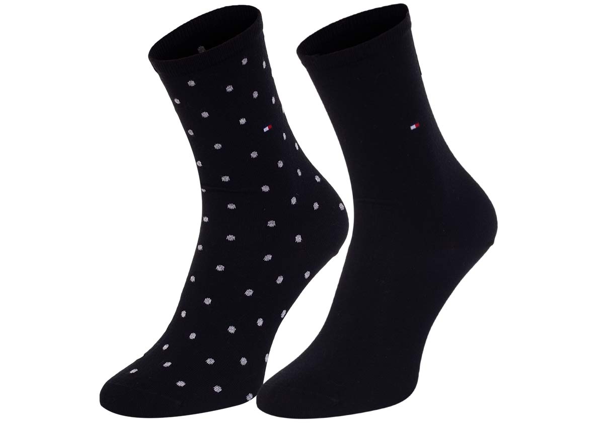 2PACK dámské ponožky Tommy Hilfiger vysoké černé