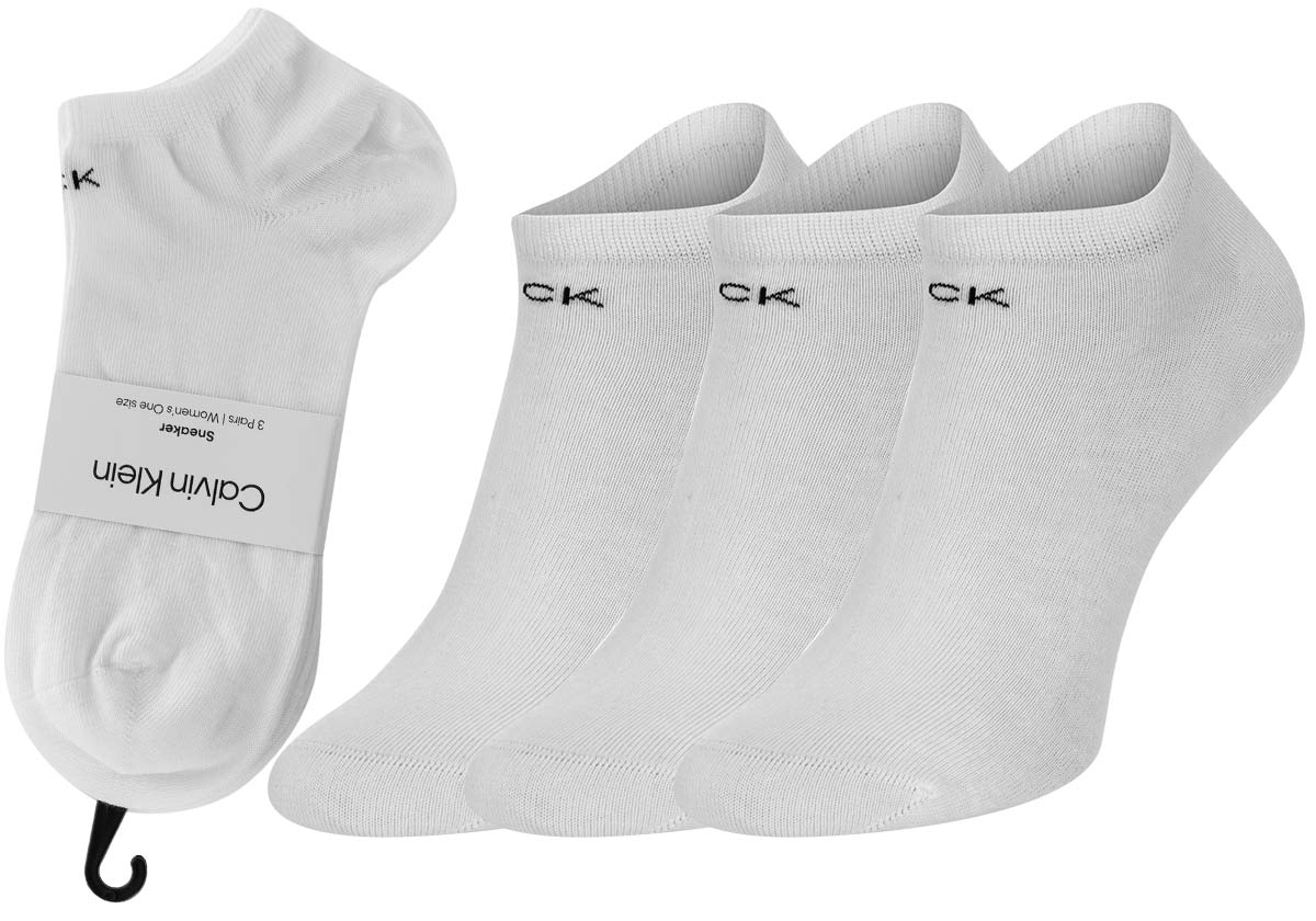 Levně Sada tří párů dámských ponožek v bílé barvě Calvin Klein Underwear - Dámské
