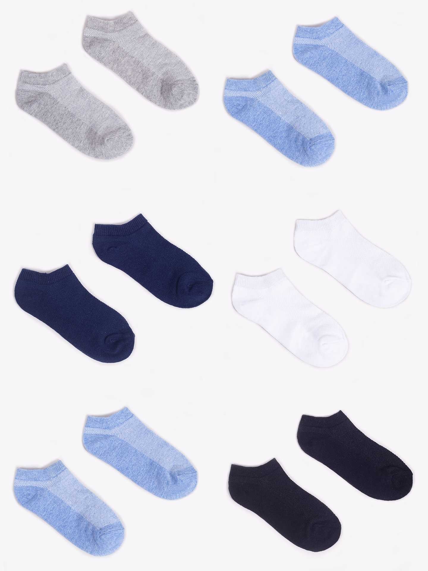 Levně Yoclub Kids's Boys' Ankle Thin Cotton Socks Basic Plain Colours 6-Pack SKS-0027C-0000-003
