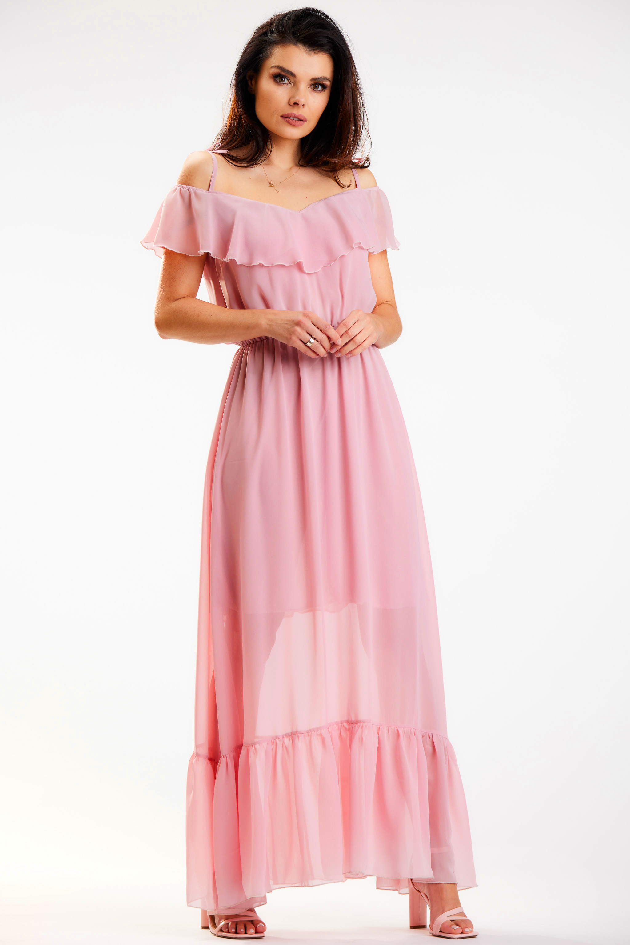 Awama Woman's Dress A573 Dirty Pink