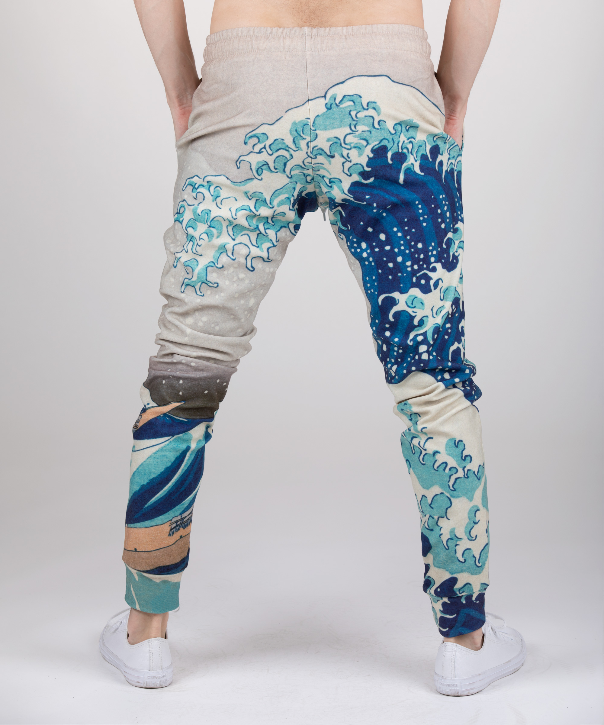 Aloha de la Deer Unisex&#039;s Great Wave Sweatpants SWPN-PC AFD059