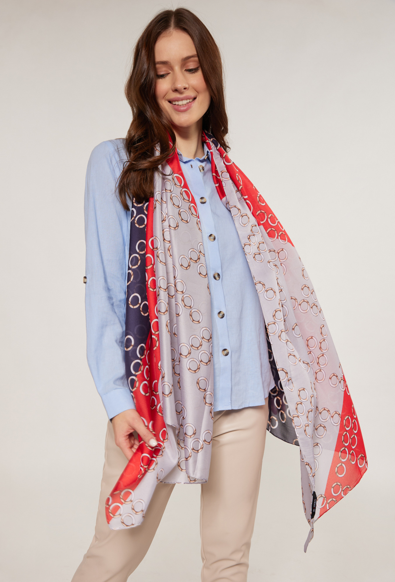 MONNARI Woman's Scarves & Shawls Multicolored Scarf With Pattern