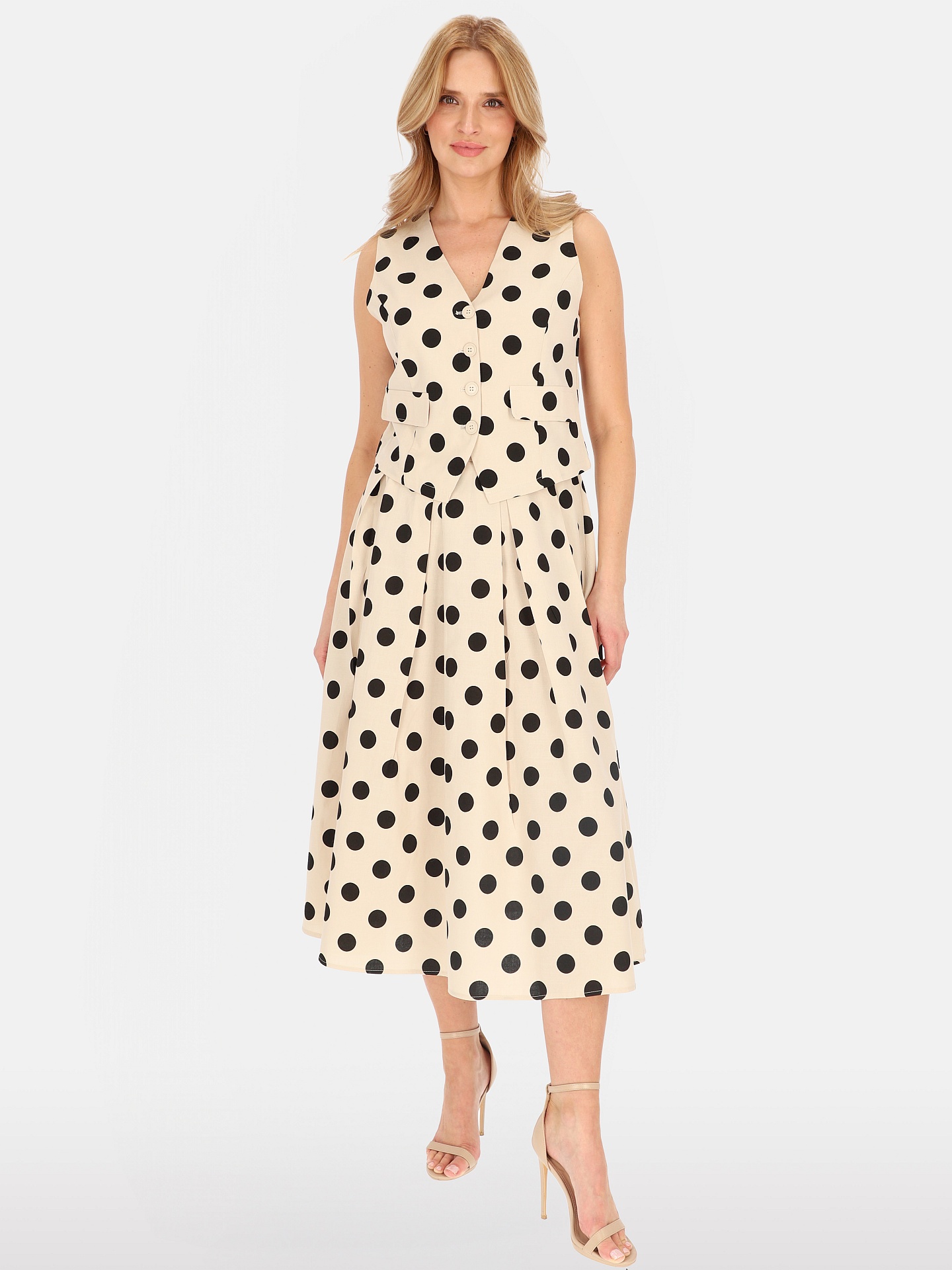 PERSO Woman's Women's polka dot set – a waistcoat and skirt