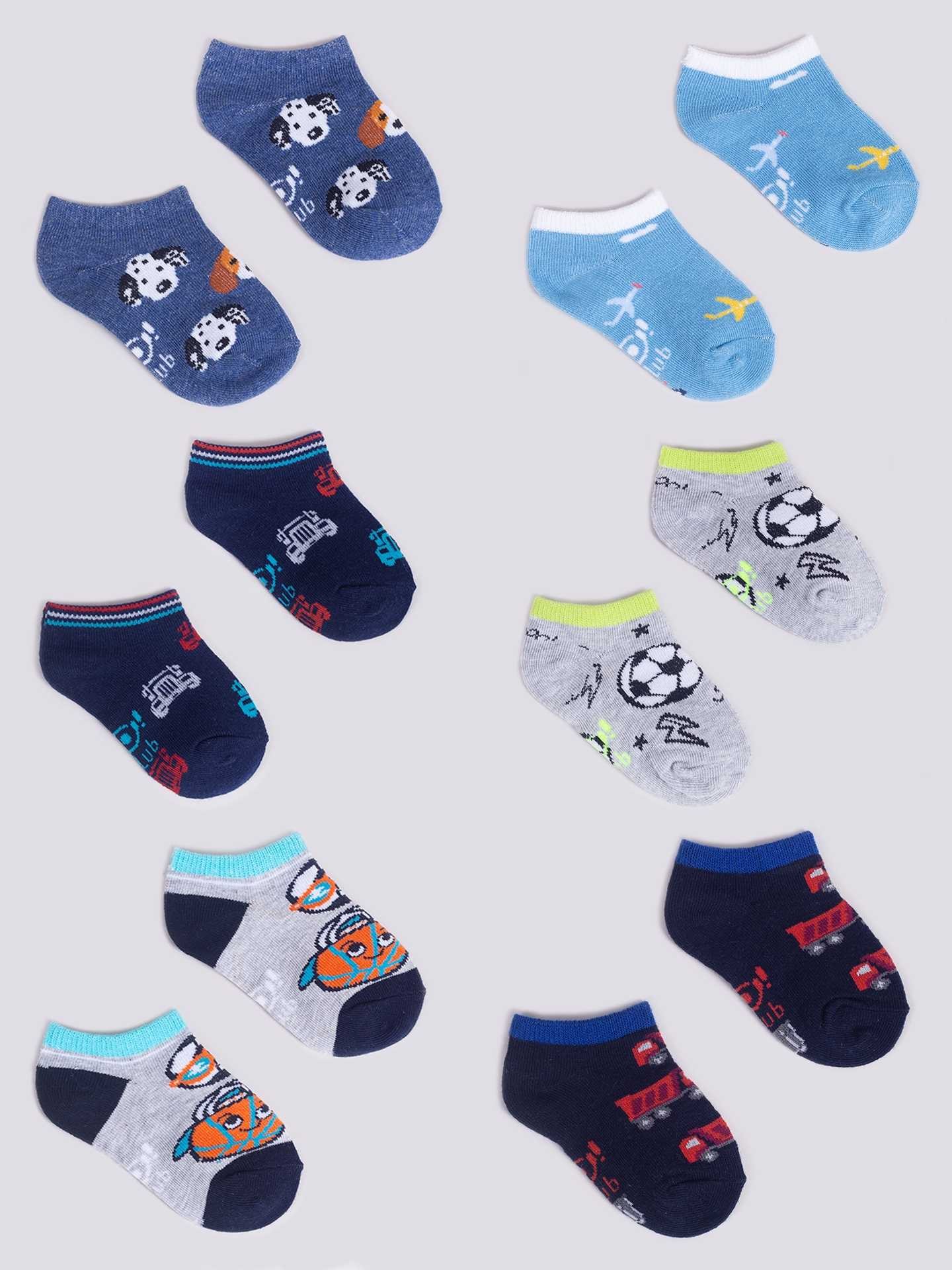 Levně Yoclub Kids's Boys' Ankle Cotton Socks Patterns Colours 6-Pack SKS-0008C-AA00-003