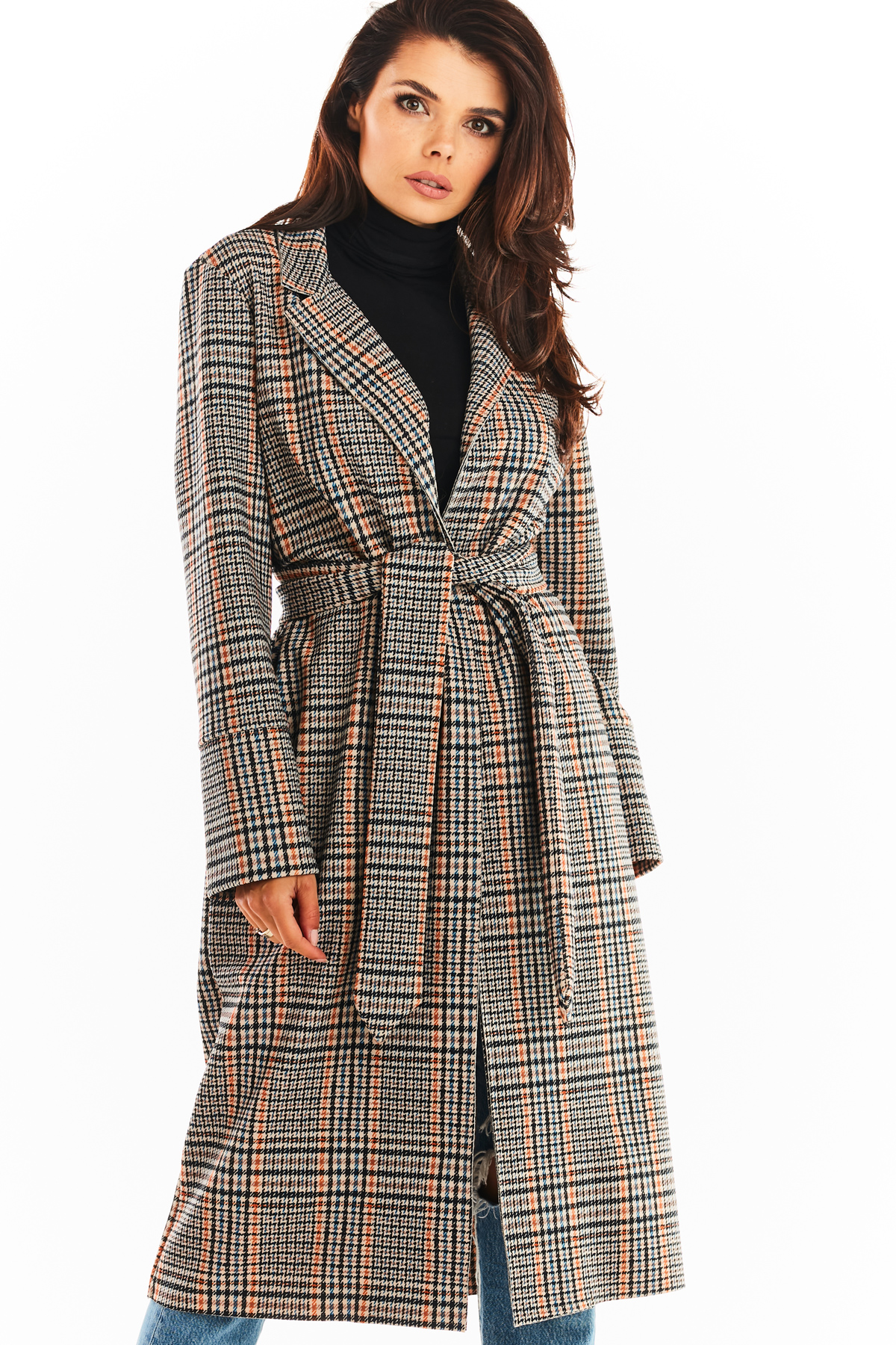 Awama Woman's Coat A368 Navy Blue
