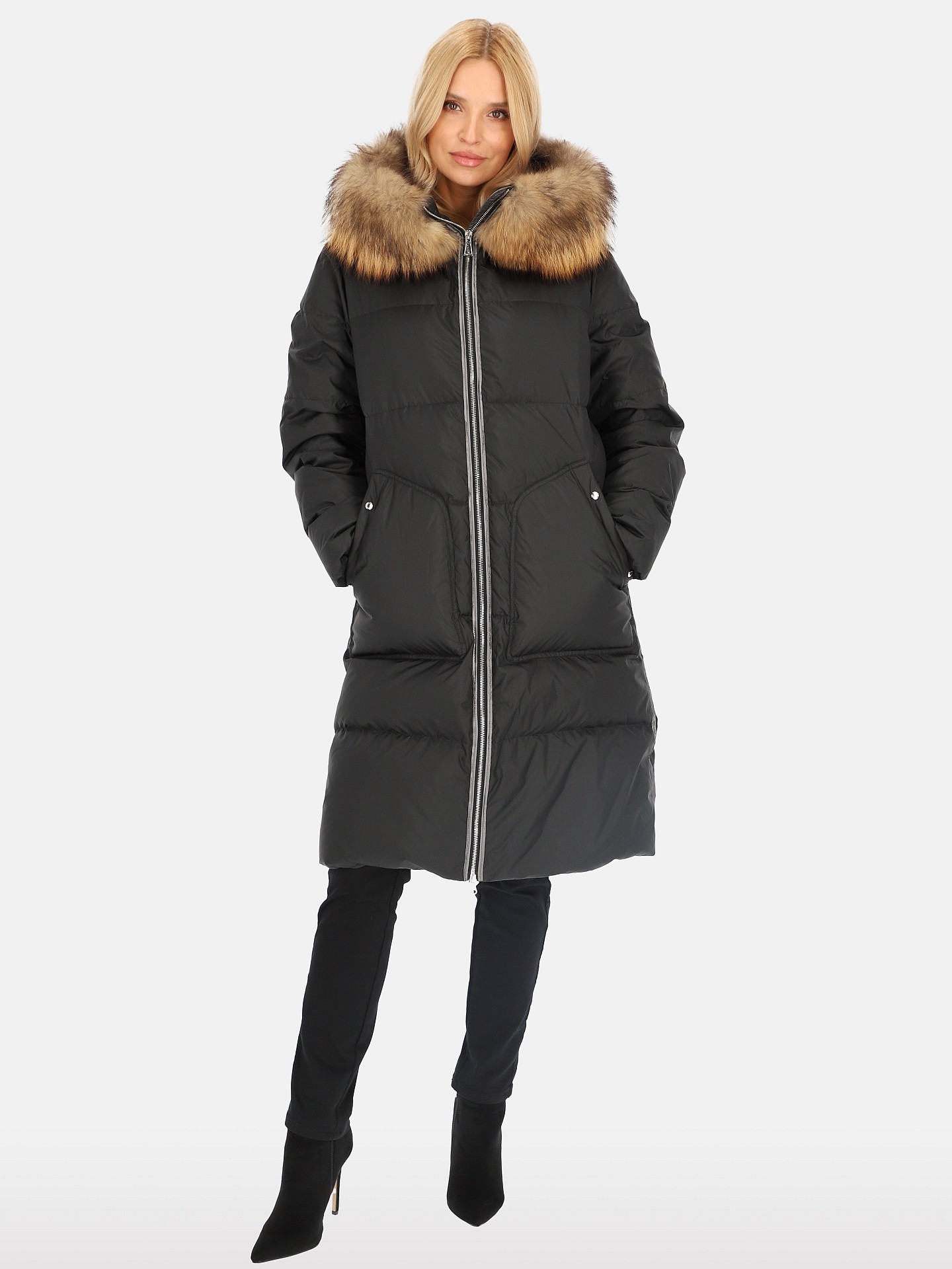 Елегантно дамско пухено яке PERSO