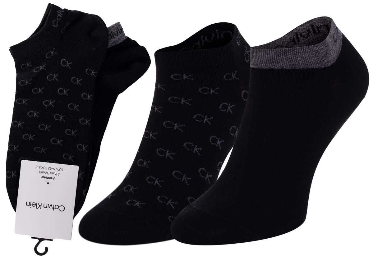 Levně Sada dvou párů černých pánských ponožek Calvin Klein Underwear - Pánské