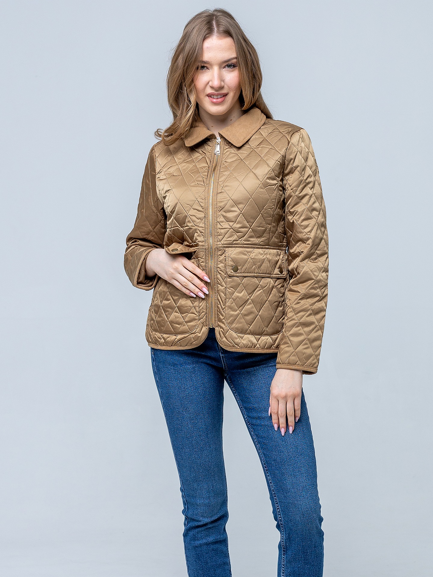 PERSO Woman's Women's transitional quilted jacket with a collar