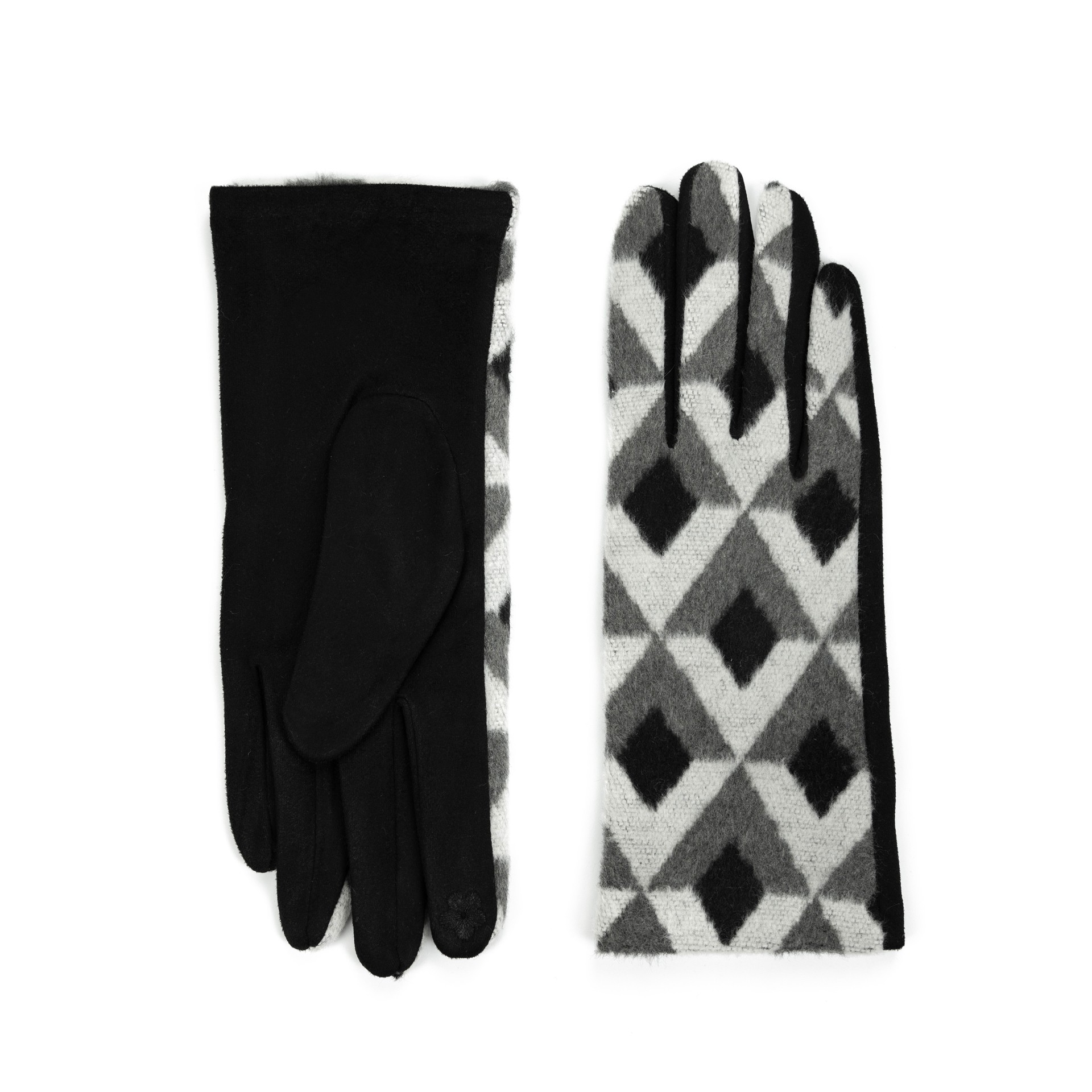 Art Of Polo Woman's Gloves Rk23207-3 Black/Light Grey