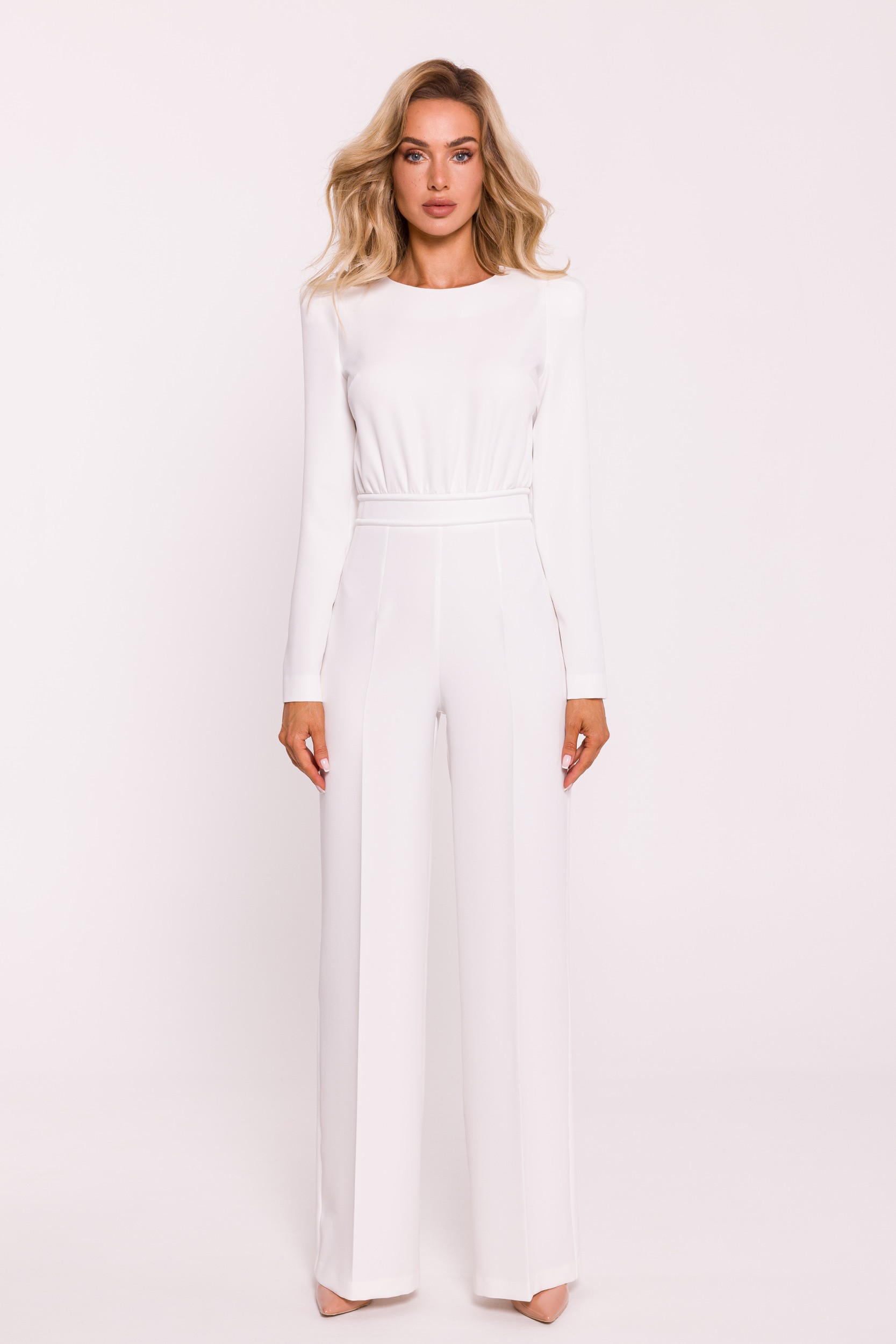 Made Of Emotion Woman's Padded shoulder jumpsuit - ecru