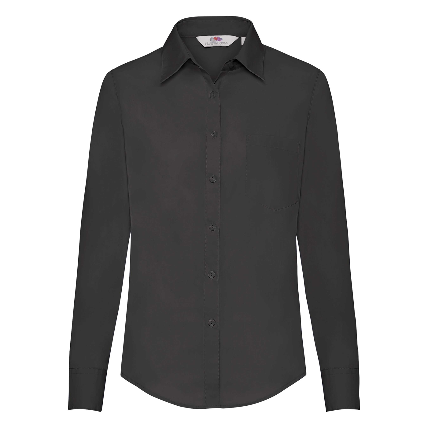 FRUIT OF THE LOOM F17•LADIES LONG SLEEVE POPLIN SHIRT