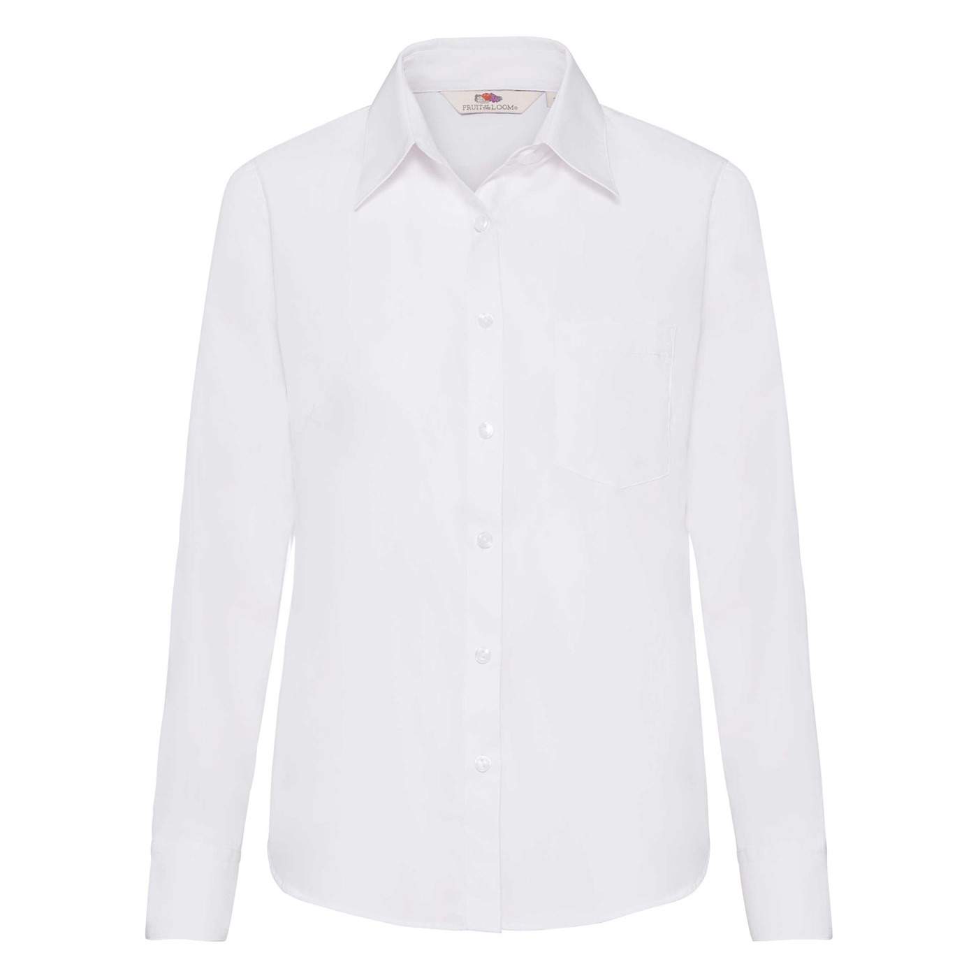 FRUIT OF THE LOOM F17•LADIES LONG SLEEVE POPLIN SHIRT