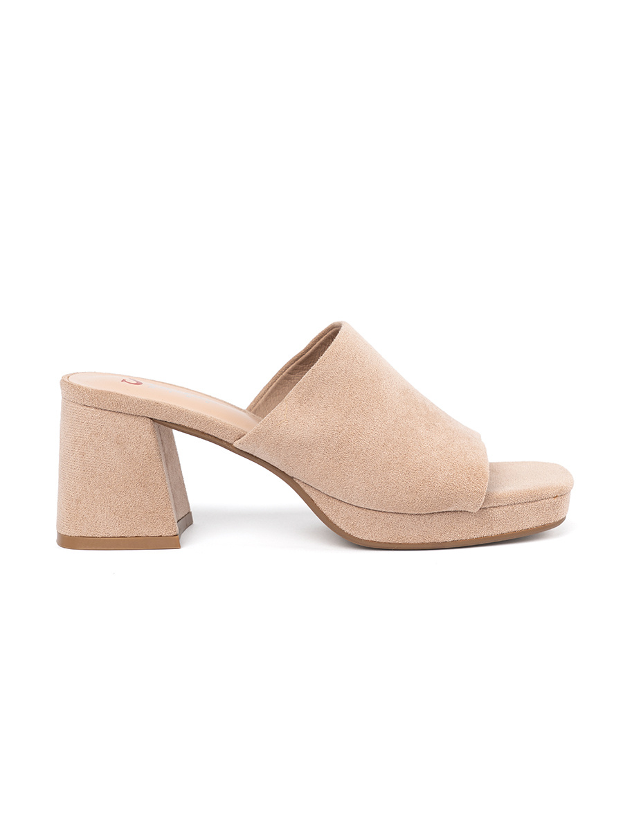 SEASTAR Beige womens high-heeled flip-flops