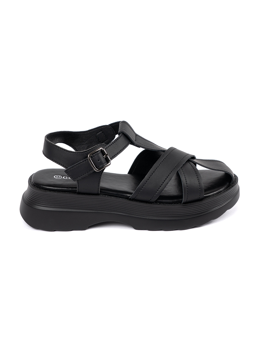 GOODIN Black sandals with a thick sole
