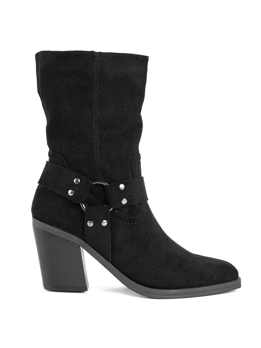 SEASTAR Suede black stiletto ankle boots