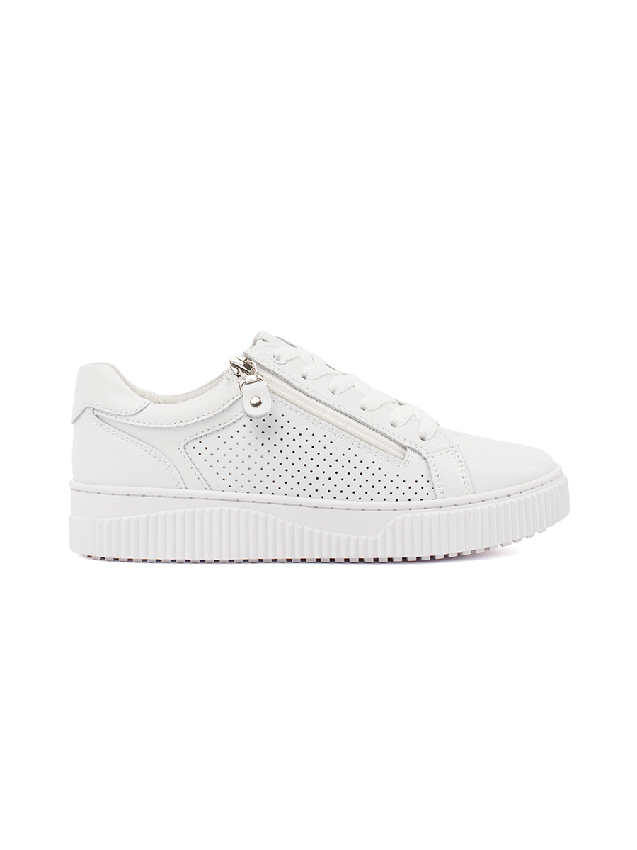 GOODIN White platform sneakers made of genuine leather