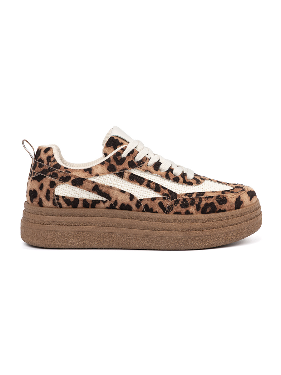 Shelvt Womens leopard print sneakers