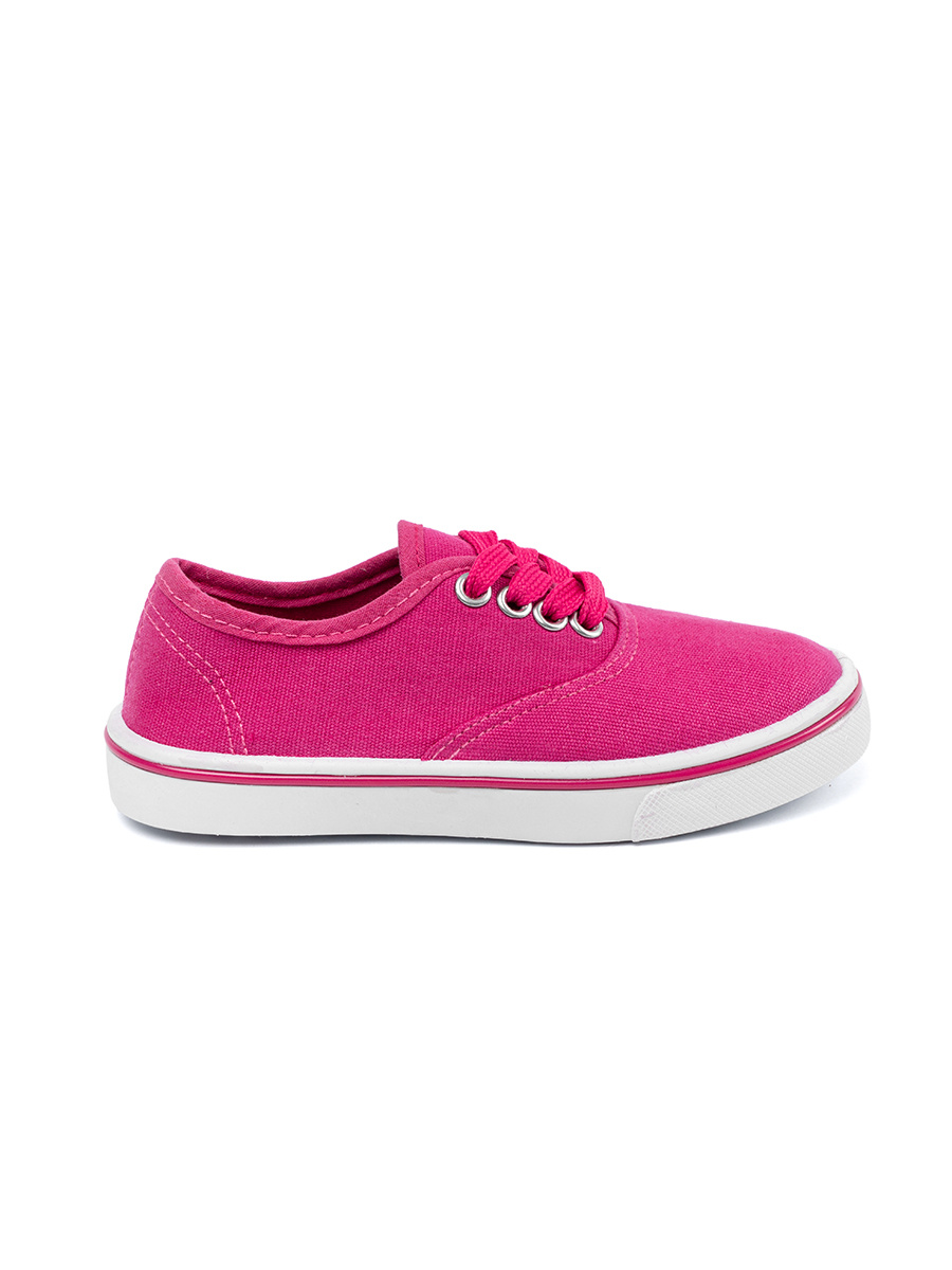 Shelvt Pink childrens sneakers with white sole