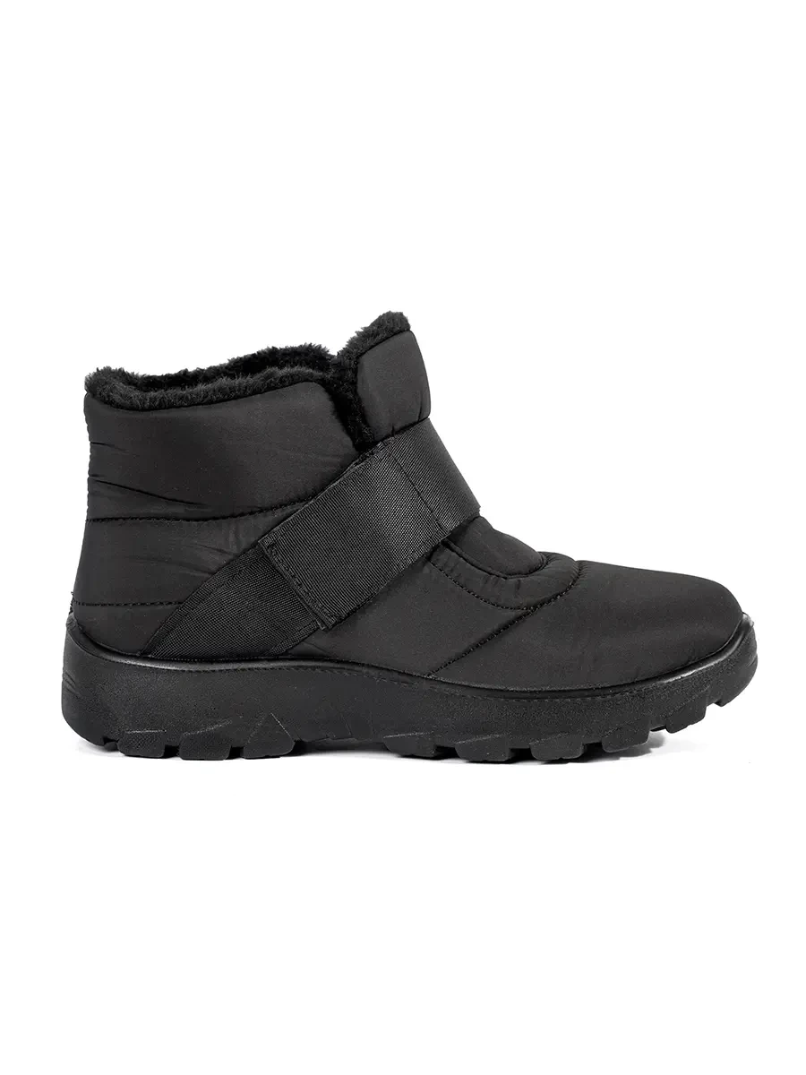 Shelvt Womens black comfortable snow boots