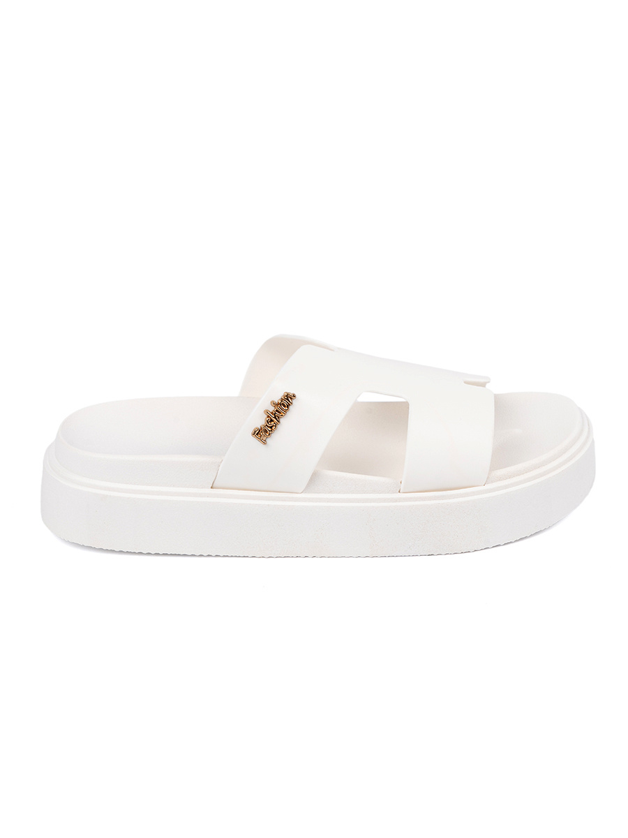 SEASTAR Womens white platform flip-flops