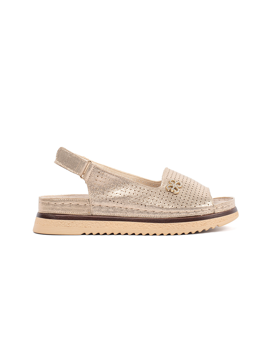 GOODIN Openwork soft sandals gold