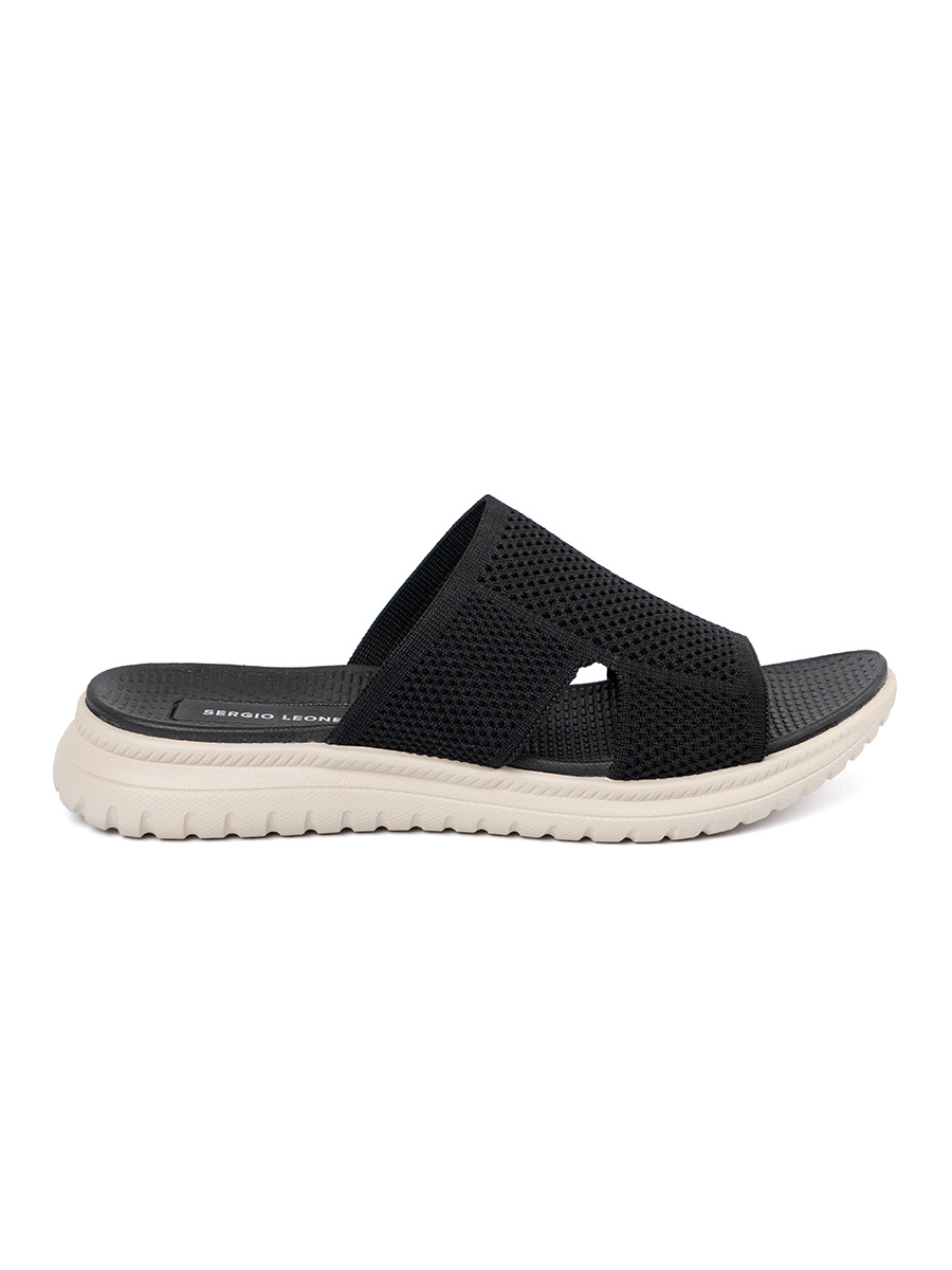 Womens black platform flip flops by Sergio Leone