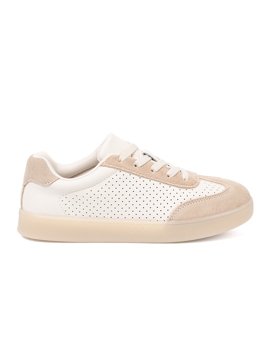 SERGIO LEONE Women's openwork sneakers light beige